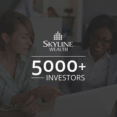 Skyline Wealth Management 5000+ Logo With Customer Client Back Drop