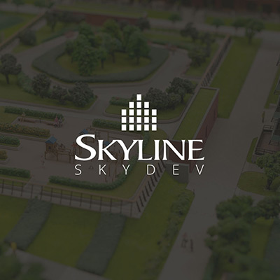 Skyline Skydev Logo with Back Drop of Nice Park