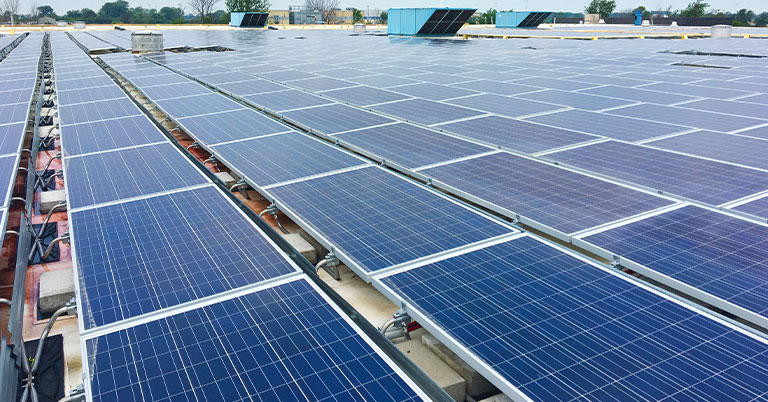 A rooftop solar array in Cambridge, Ontario, owned by Skyline Clean Energy Fund.