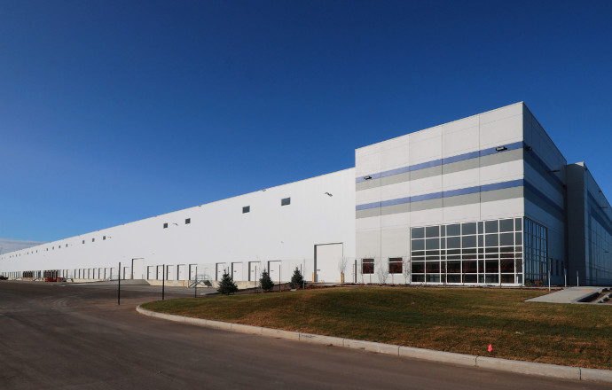 Exterior of an industrial property at 1 High Plains Trail in Rocky View County, Alberta.