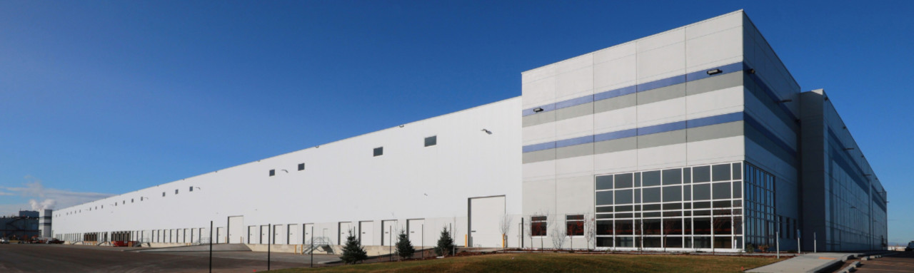 Exterior of an industrial property at 1 High Plains Trail in Rocky View County, Alberta.