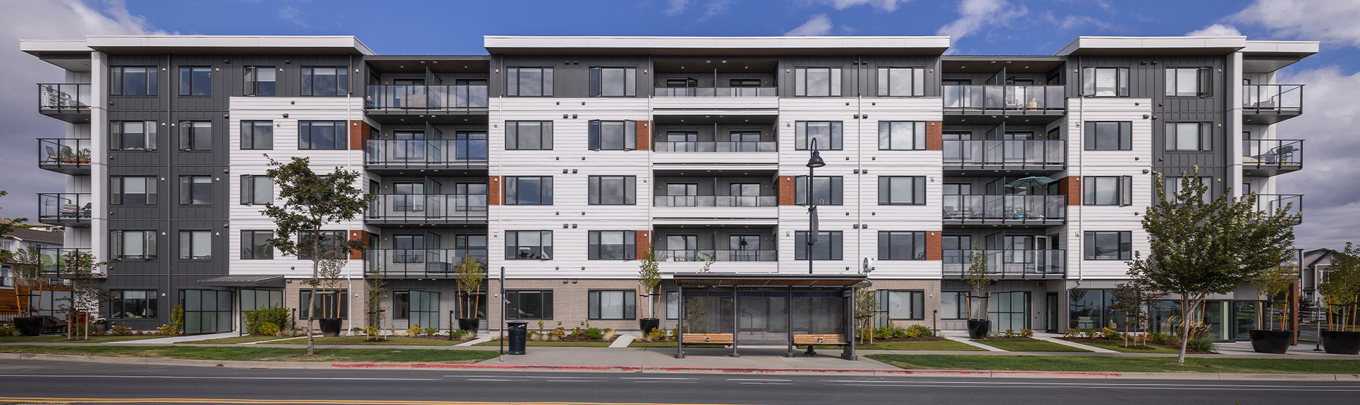 Exterior of an apartment building at 3554-A Ryder Hesjedal Way in Colwood, British Columbia