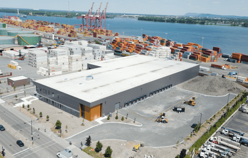 Exterior of an industrial building in Pointe-Claire, Quebec