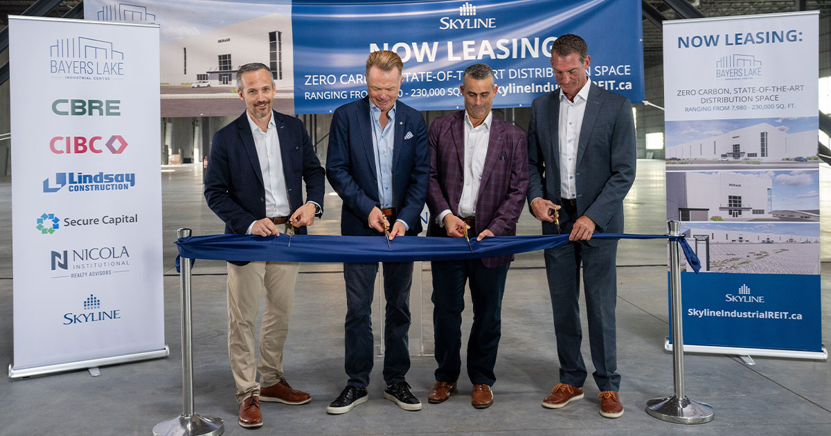 A ribbon-cutting ceremony at a new warehouse facility in Halifax, Nova Scotia