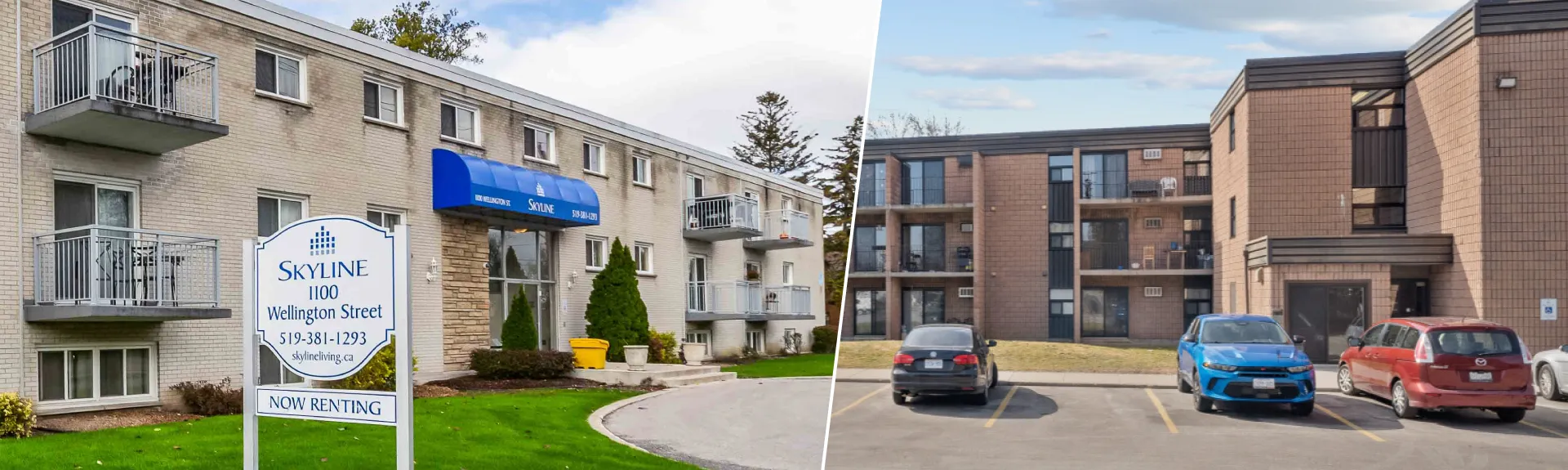 Exteriors of apartments in Sarnia, Chatham, and Tilbury, Ontario