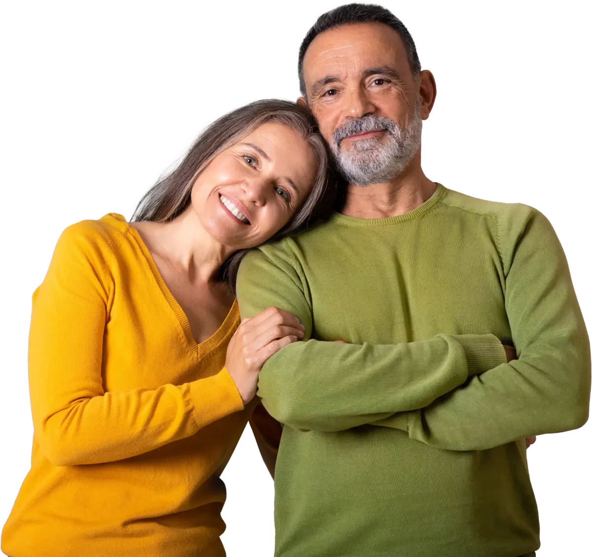 A cheerful middle-aged couple